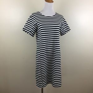 J CREW Dolman Sleeve Striped Zipper Back Dress